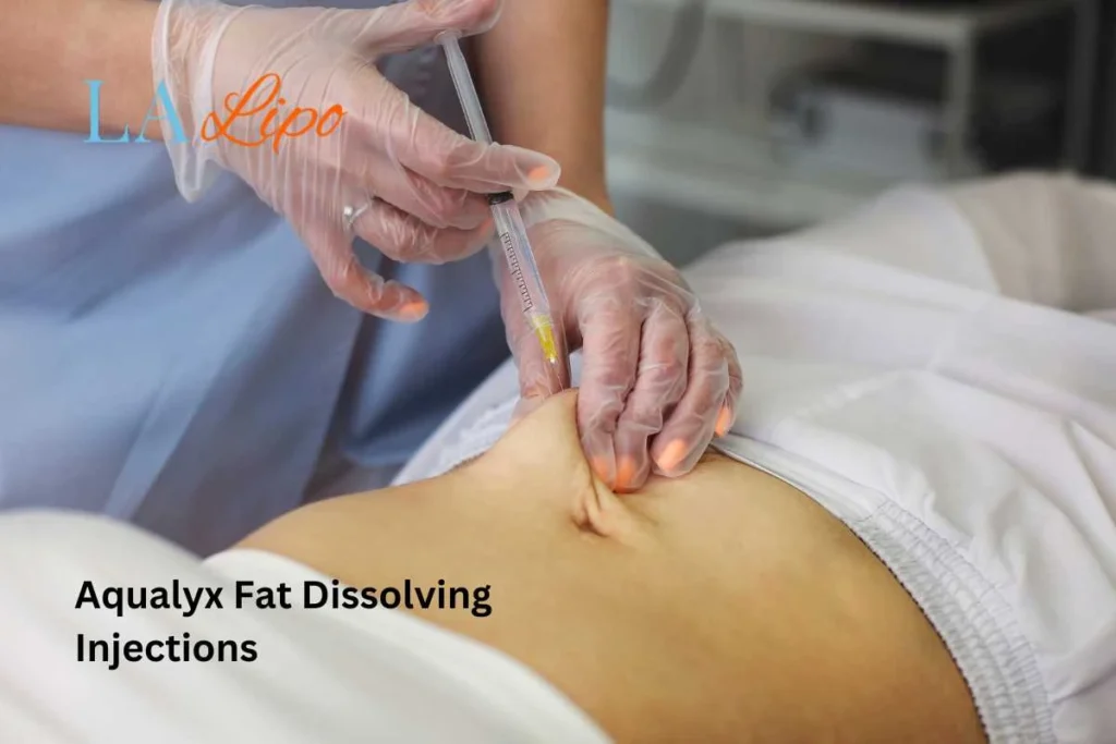 woman having fat dissolving injections Telford in the stomach