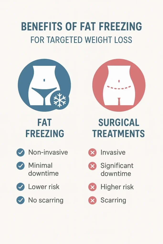 graphic showing the benefits of fat freezing Telford