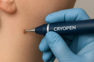 Person receiving skin tag removal Telford